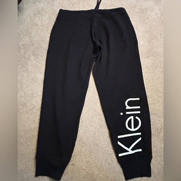 Calvin Klein Black Track Pants with White Logo - Picture 2 of 3